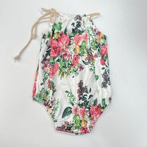 Floral Print Sleeveless Onesie